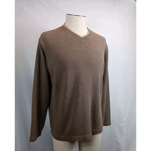 Old Navy Sweater Men's Size Medium Brown V- Neck Pullover Long Sleeve Sweater